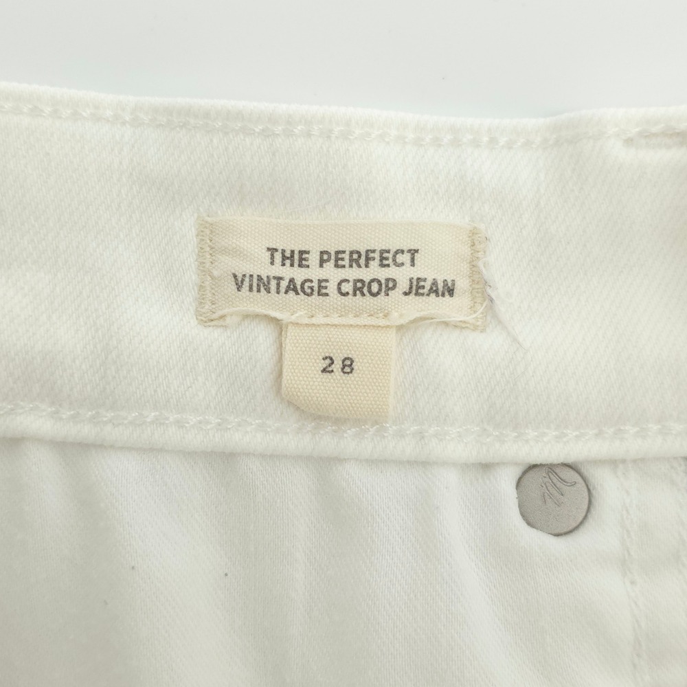Madewell The Perfect Vintage Crop Womens Jean Size 28 White Raw Hem High Rise - Picture 7 of 12